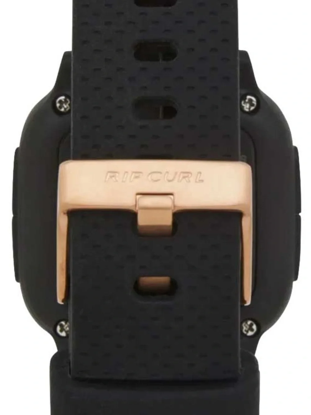 Rip Curl Black Silicone Digital Watch with Rose Gold bezel
